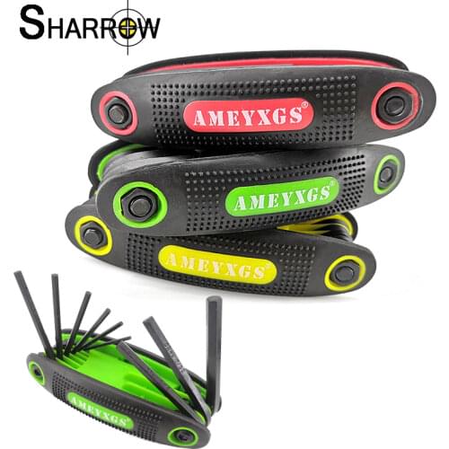 1pc Archery Wrench 9 in1 Hex Key Allen Key Combo Wrench Set Multi-Tool Compound Bow Portable Shooting Hunting Accessories