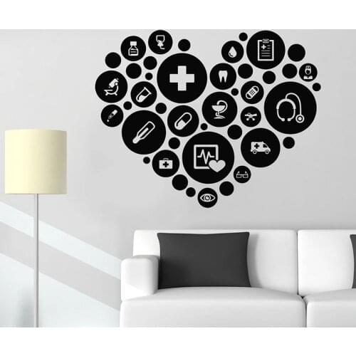 Wall Decal Medical Office Health Clinic Hospital Pharmacy Interior Decor Door Window Vinyl Stickers Creative Wallpaper Art E722