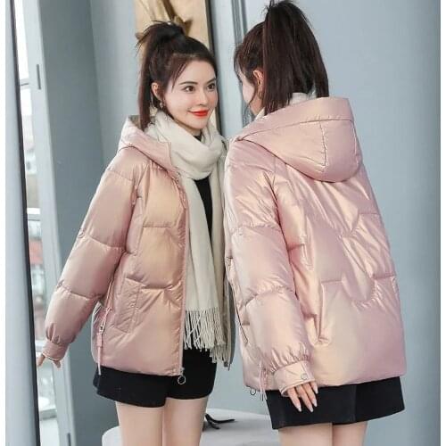 2021 New Down Cotton Jackets Female Winter Coat No Wash Shiny Short Parkas Warm Winter Jacket Women Cotton Padded Jacket Coat