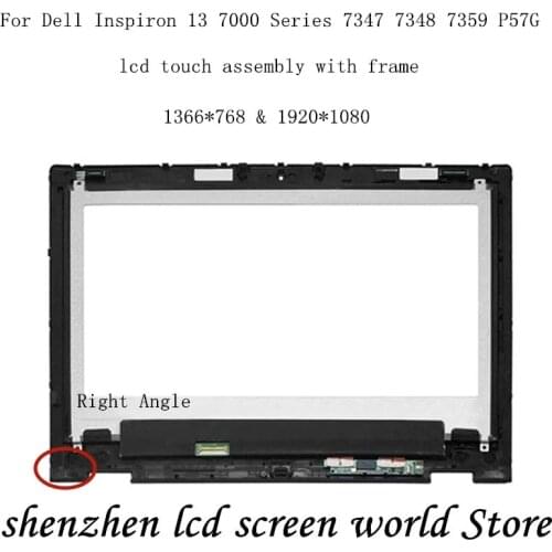 Original For Dell Inspiron 13 7000 7347 7348 7359 P57G LTN133HL03-201 Full LCD Display Touch Digitizer Screen Assembly+Bezel