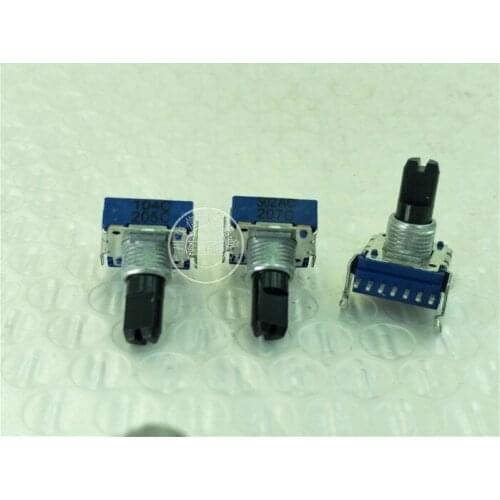 Original new 100% 142 TYPE horizontal double potentiometer AC5K midpoint C100K 7pin shank length 15MMF (SWITCH)
