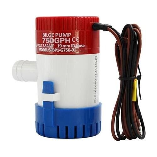 12V 750GPH Bilge Pump Marine Boat Submersible Nonautomatic Water Pump Marine Fishing Boat