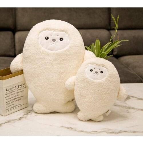 28cm/45cm Hairy Cute Seal Plush Toy Soft Stuffed Sea Lion Doll Baby Kids Sleeping Pillow Cushion Girls Children Birthday Gift