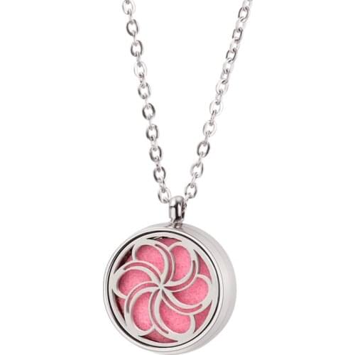1PC New Aromatherapy Necklace Diffuser Pendant Stainless Steel Flower Open Locket Perfume Aroma Essential Oil Diffuser Necklace