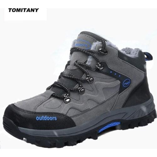 Hiking Boots Outdoor Man Waterproof plus Warm Mountain Climbing Travel Sneakers Camping Shoes Trekking Big Size Hunting Footwear