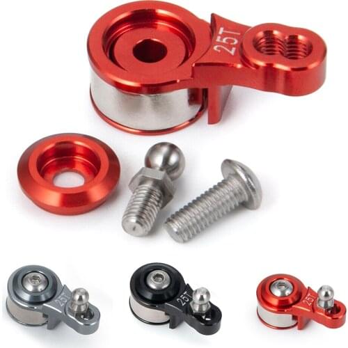 RCTOYFUN 25T Aluminum Alloy Steering Adjustable Damping Servo Arm Horn Assembly Accessory For 1/10 RC Traxxas TRX-4 Crawler Car