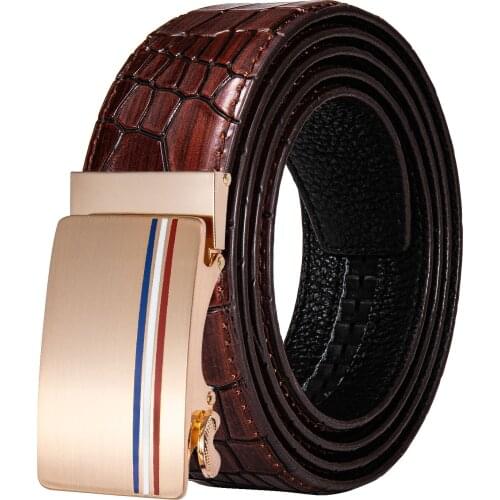 Designer Belts Men Crocodile Genuine Leather Alloy Automatic Buckle Belt Waist Strap For Men Leather Strap For Jeans DiBanGu