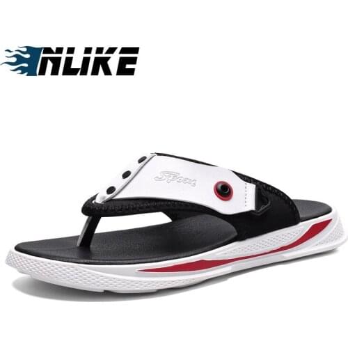 Men Flip Flops High Quality Beach Sandals Non-slip Male Slippers Genuine Leather