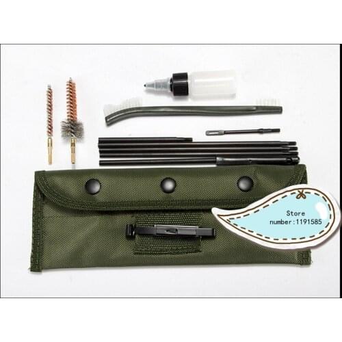 Tactical Airsoft Hunting Rifle Shortgun Cleaning Kit Fit For .22cal 5.56mm Rifle w/Durable Pouch Military Useful Gun Brushes Set