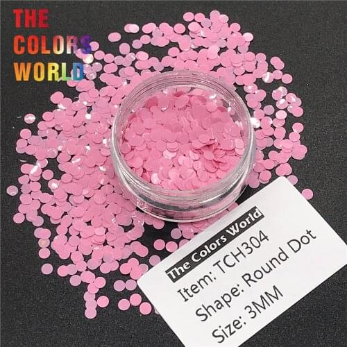 TCT-224 Round Dot Shape Solvent Resistant Matte Color 3MM Glitter Nail Art Decoration Nail Gel Body Glitter Handwork Crafts DIY