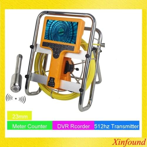 DVR IP68 Meter Counter With 512hz Transmitter Camera Industrial Drain Sewer Pipe Inspection Video Camera Endoscope