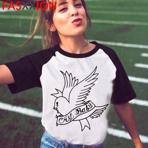 Lil Peep top tees female harajuku kawaii casual white t shirt vintage grunge t shirt top tees kawaii