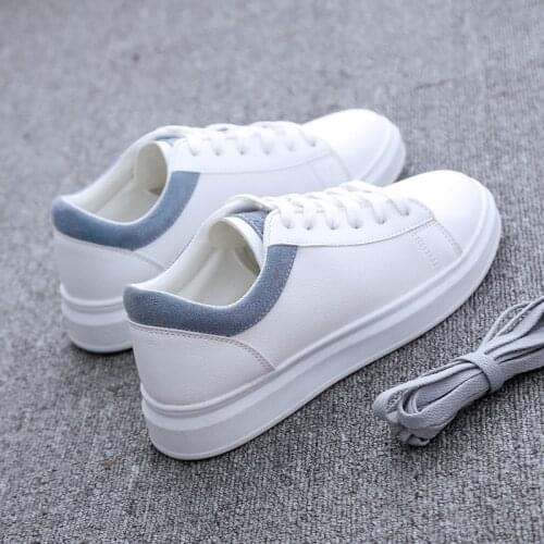 Women Sneakers Fashion New Spring Casual Flats Sneakers Womens Vulcanize Shoes Solid Color PU Leather Flats 35-40 Size