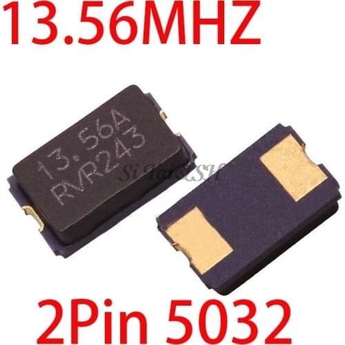 10pcs 13.56MHZ 13.560mhz 20pF 2Pin 5032 13.56M Smd Quartz Resonator Crystal