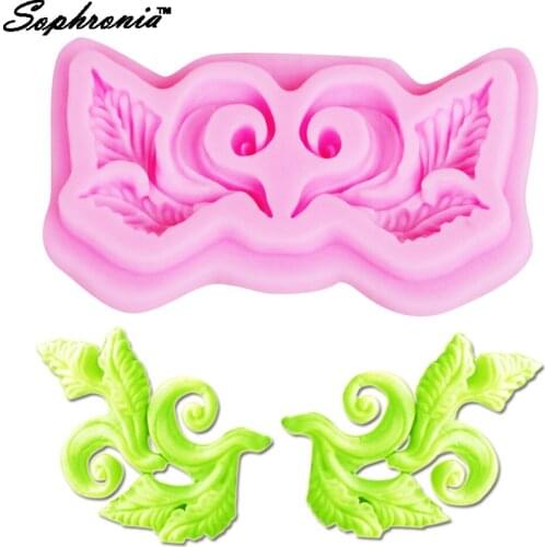 10pcs/set M673 Relief Flower Leaf Silicone Mold Silicone European Mould Cake Mat Decorating Baking Tools