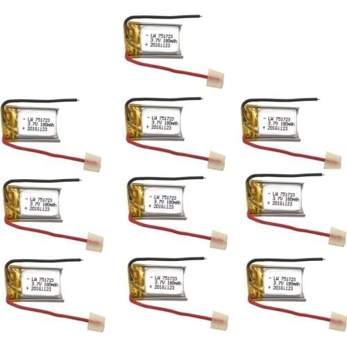 10pcs 3.7V 180mAh Lipo battery for Syma S105 S107 S107G S109 S026G S111G for Skytech M3 Li-Po Battery Helicopter Part 10pcs/lot