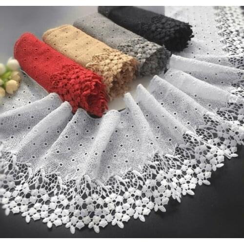 2 Meters Multicolor Water Soluble Embroidery Lace Trim White Black Red Diy Sewing Dress Curtain Lace Edge Fabric