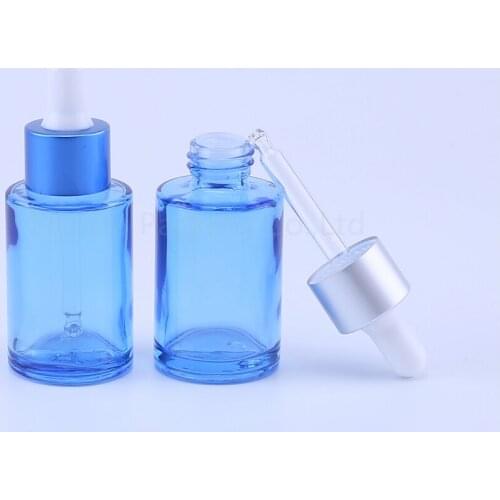 200pcs 30ml blue Glass Bottle With Dropper Essential Oil Bottle , empty Perfume bottles