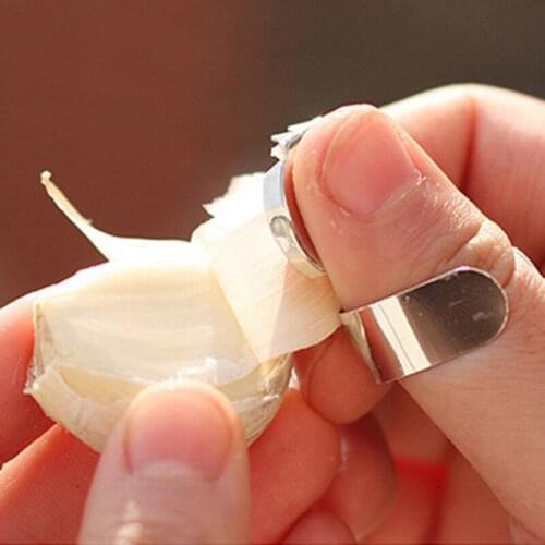 3Pcs/lot Multifunctional Stainless Steel Garlic Zesters Chestnut Peeler Slicer Finger Hand Protector Kitchen Ginger Peeling Tool