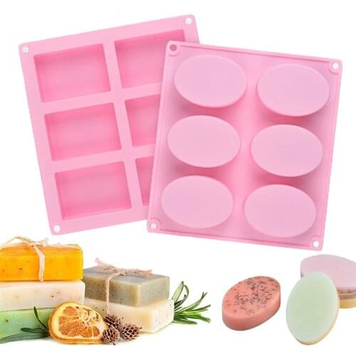 6 Hole Mixed Patterns Soap Silicone Molds for DIY Handmade Ornaments Soap Plaster Candle Jewelry Chocolate Fondant Mould