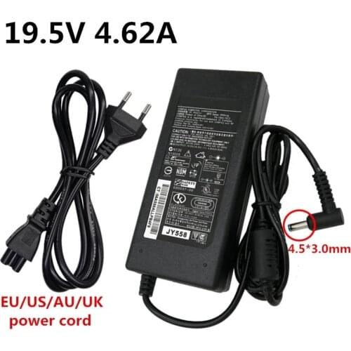 19.5V 4.62A 90W Adaptador 4.5x3.0mm AC DC Power Adapter Supply 19.5V4.62A 19.5 Volt Battery Charger FOR DELL Notebook