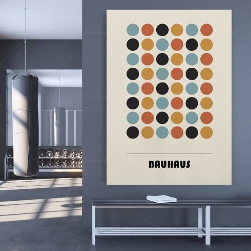 Dots Bauhaus Retro Poster Geometric Shapes Circles Modern Art Poster Bauhaus Art Minimal Shape Poster Modernist Art, Instant Dow