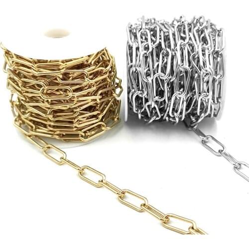 Wholesale 1 Meter/lot Hip-pop Big O link chain Steel/gold color necklace chain Stainless Steel Male necklace dropshipping Jew