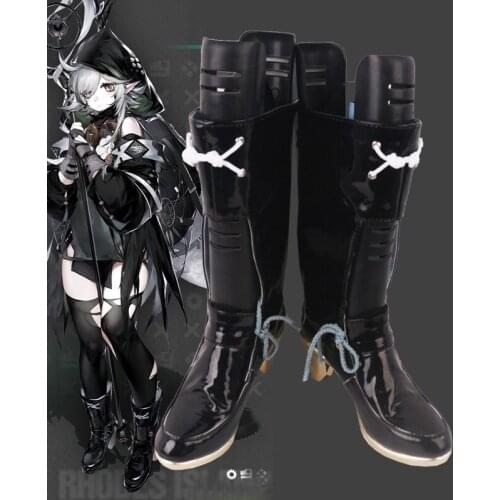 Anime Cosplay Arknights Tomimi Halloween Shoe Black Short Boots Custom Made