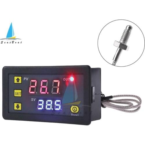 Digital Temperature Controller -60~500 Degree K-type M6 Probe Thermocouple Sensor Thermostat Heat Cool Control 5V 12V 24V 220V