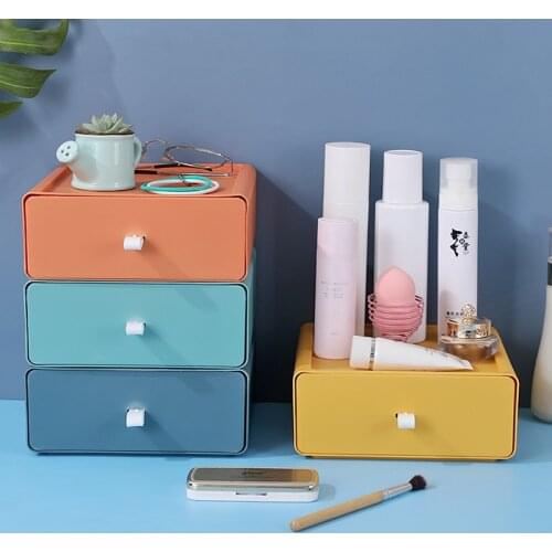 Home office desktop storage box storage drawer, stackable large-capacity debris box, 4 colors