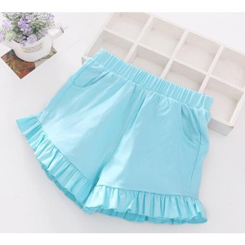 Toddler Girls Shorts Kids Clothes Summer 2019 Casual Ruffle Shorts Children Clothes All-matched Shorts Girls Clothes 3 Colors