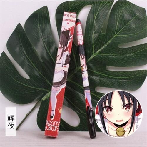 10 pcs/pack Anime Kaguya-sama Love Is War Gel pen Shinomiya Kaguya Ballpoint Pen 0.5 Black refill Pens toy