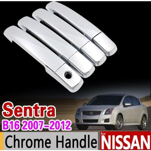Car Chrome Door Handle Cover Trim Set for Nissan Sentra B16 2007 2008 2009 2010 2011 2012 Car Accessories Stickers Car Styling