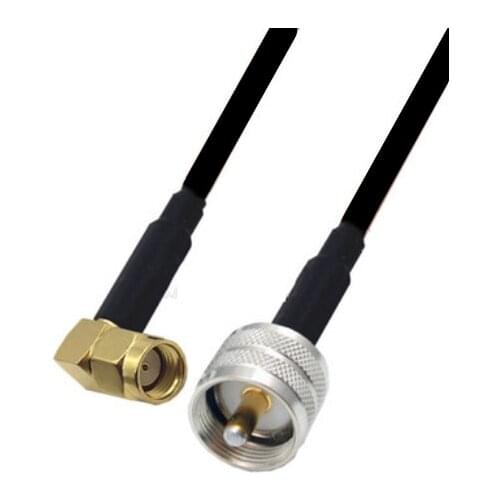 RG174 Cable RP-SMA Male Right Angle to UHF Male Extension Coax Jumper Pigtail WIFI Router Antenna RF Coaxial Cable