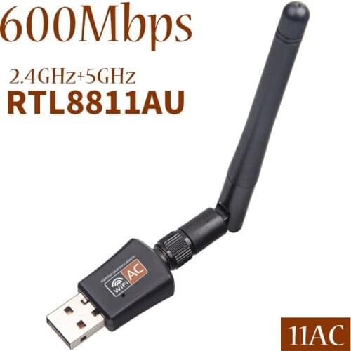 Kebidu Dual Band 2.4Ghz 5.8Ghz PC Network Card 600Mbps USB WiFi Adapter With Antenna Usb Lan Ethernet Receiver 802.11ac