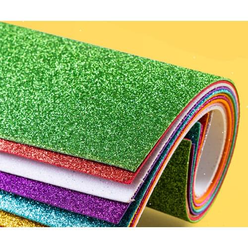 10pcs/lot A4 Adhesive EVA Glitter Foam Paper Colorful Paper Home Wall Decorations,diy Handmade Materials,paper craft