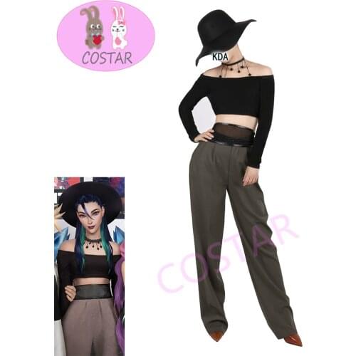 Game LOL K/DA KDA Kaisa Cosplay Costume Dailydress Top+Pants+Hat Halloween Suit For Women Girls Outfit New 2020