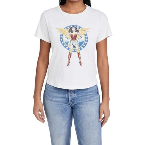 Summer ladies white T-shirt goddess print T-shirt casual print tees for women Vogue T-shirts, Womens Short Sleeve tops