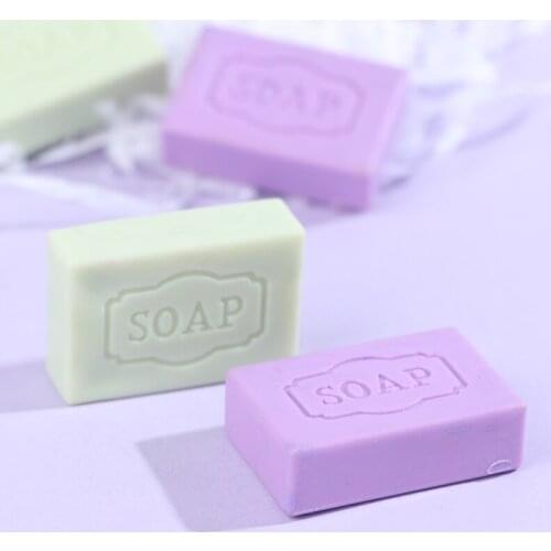 2PCS Dollhouse Miniature 1/12 Scale Mini Soap Pretend Play Doll House Furniture Bathroom Supplies Decoration Accessories Toys