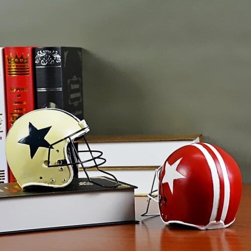 European Retro Resin Crafts Football Helmet Model Ornaments Creative Decorations Desktop Window Props
