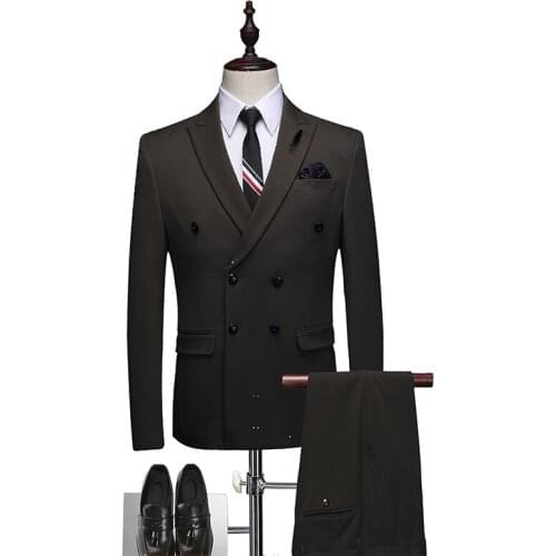 Italian Black Mens Suits with Pants Business Tuxedo Groom Wear Man Blazer Slim Fit Terno Masculino Costume Homme Mariage 3 Piece