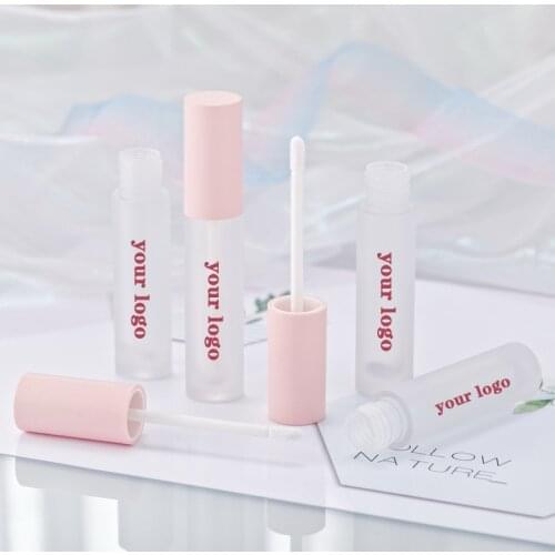Wholesale Pink Lipgloss Tubes Private Labelling Empty Frosted Container Lip Gloss Custom Logo Bulk Lipstick Packaging