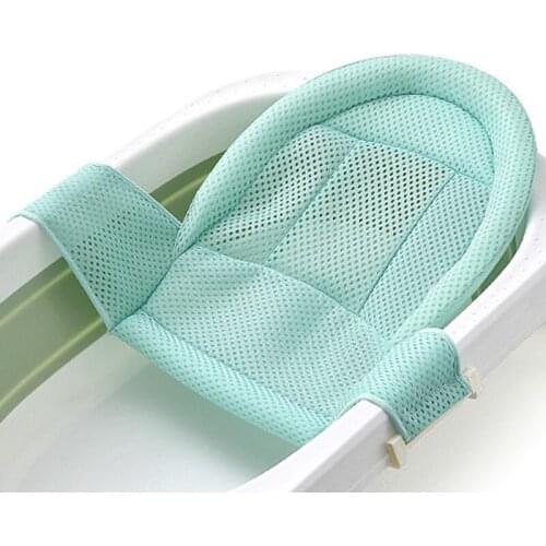 Portable Baby Shower Bath Tub Pad Bathtub Shower Support Adjustable Baby Bathing Cusion Infant Anti-Slip Soft Bathtub Seat