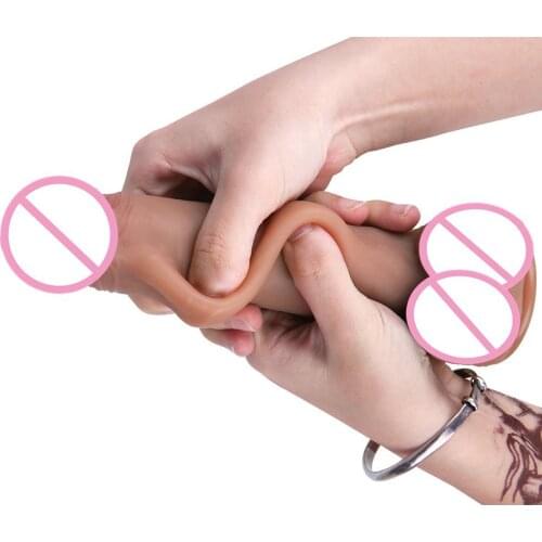 Sliding Foreskin Females G-spot Masturbation Suction Cup Dildos Fake Penis Lesbian Adult Sex Toys Simulation Realistic Dildos