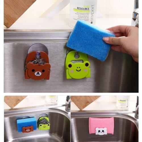 Lovely Cartoon Animal Sucker Storage Rack Kitchen Tool Storage Rack Plastic Hook Type Rack Suction Cup Holder Cheap