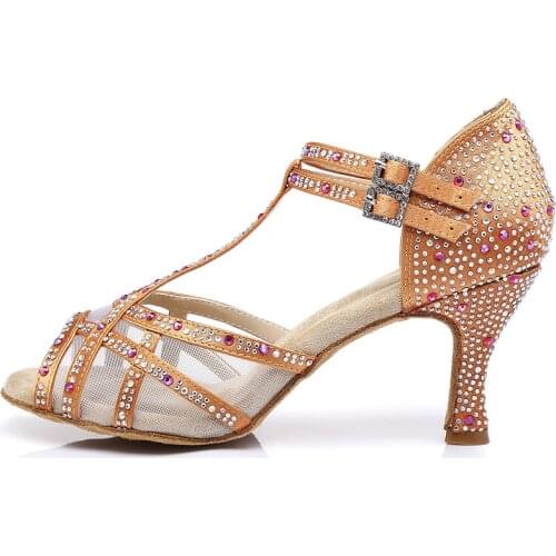 Latin Dance Shoes Women Dance Shoes Women Shoes Dance Sandles Black Salsa Jazz Wedding Dance Shoes Rhinestone IDancing