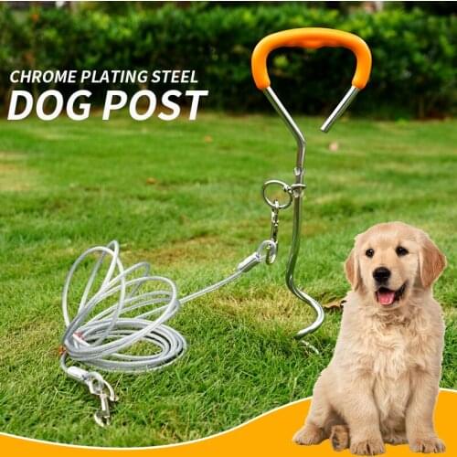 Outdoor Pet Stainless Steel Nail Dog Pile Steel Wire Chain Traction Rope Fixed Bolt Camping Accessories Common Ground Pile