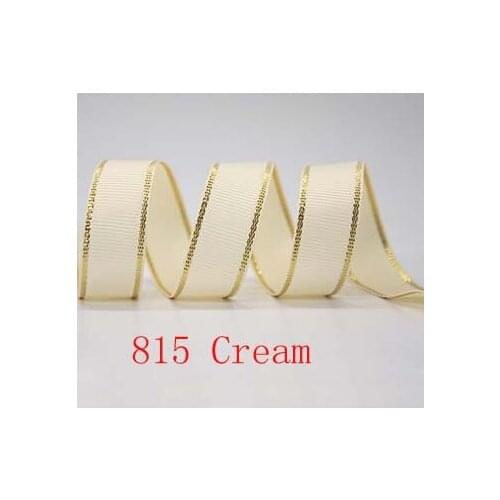 1.5 inch(38mm) Grosgrain Ribbon With Gold Metallic Edge 28 colors in stock