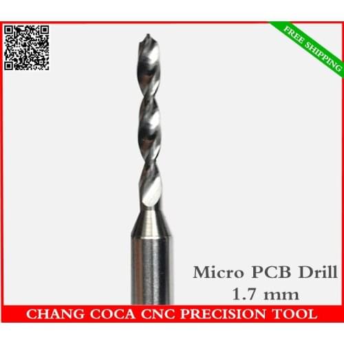 1.7mm,Freeshipping CNC computer machine solid carbide micro Drill bit,Printed Circuit Board Drill Bit,SMT,plastic and copper