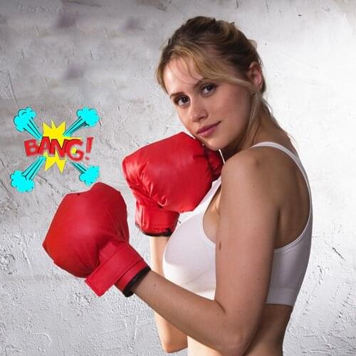 1Pair Red Fighting Mma Boxing Sports Leather Glove For Kids Adult Tiger Muay Thai Fight Box Mma Gloves Boxing Sanda Boxing Glove